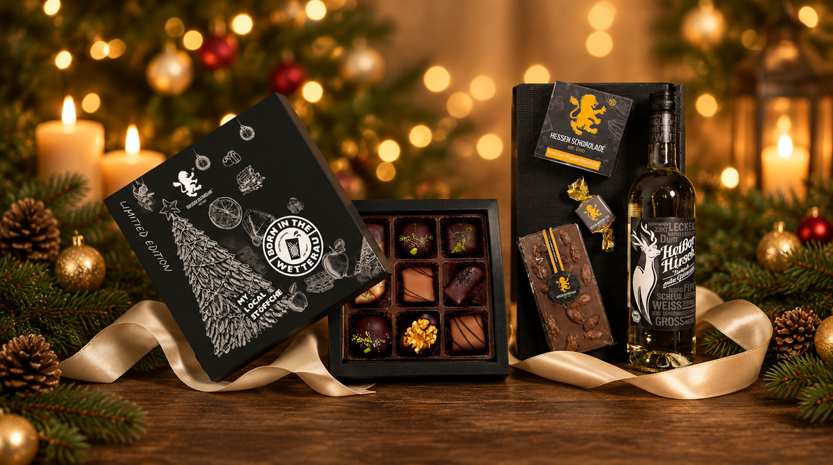 Präsente von Hessen Schokolade – Pralinen-Geschenkbox und Weihnachtspräsent