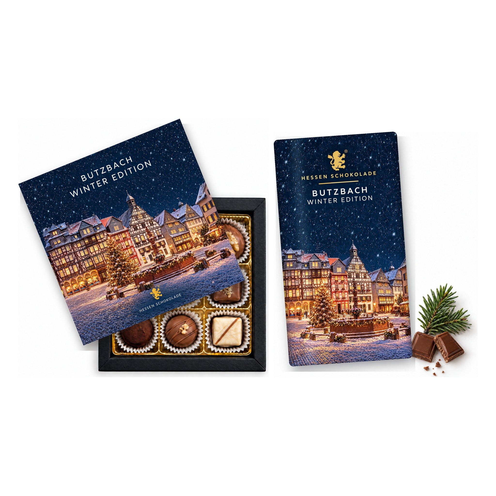 Butzbach Winter Edition Präsent-Set – Marktplatz mit Brunnen