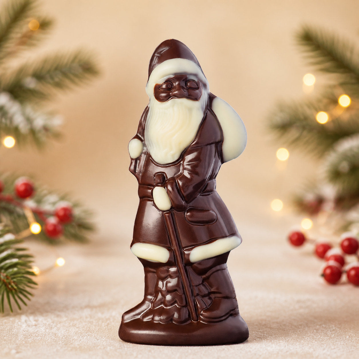 Mini-Weihnachtsmann Zartbitter 18 g, Schokoladenfigur von Hessen Schokolade