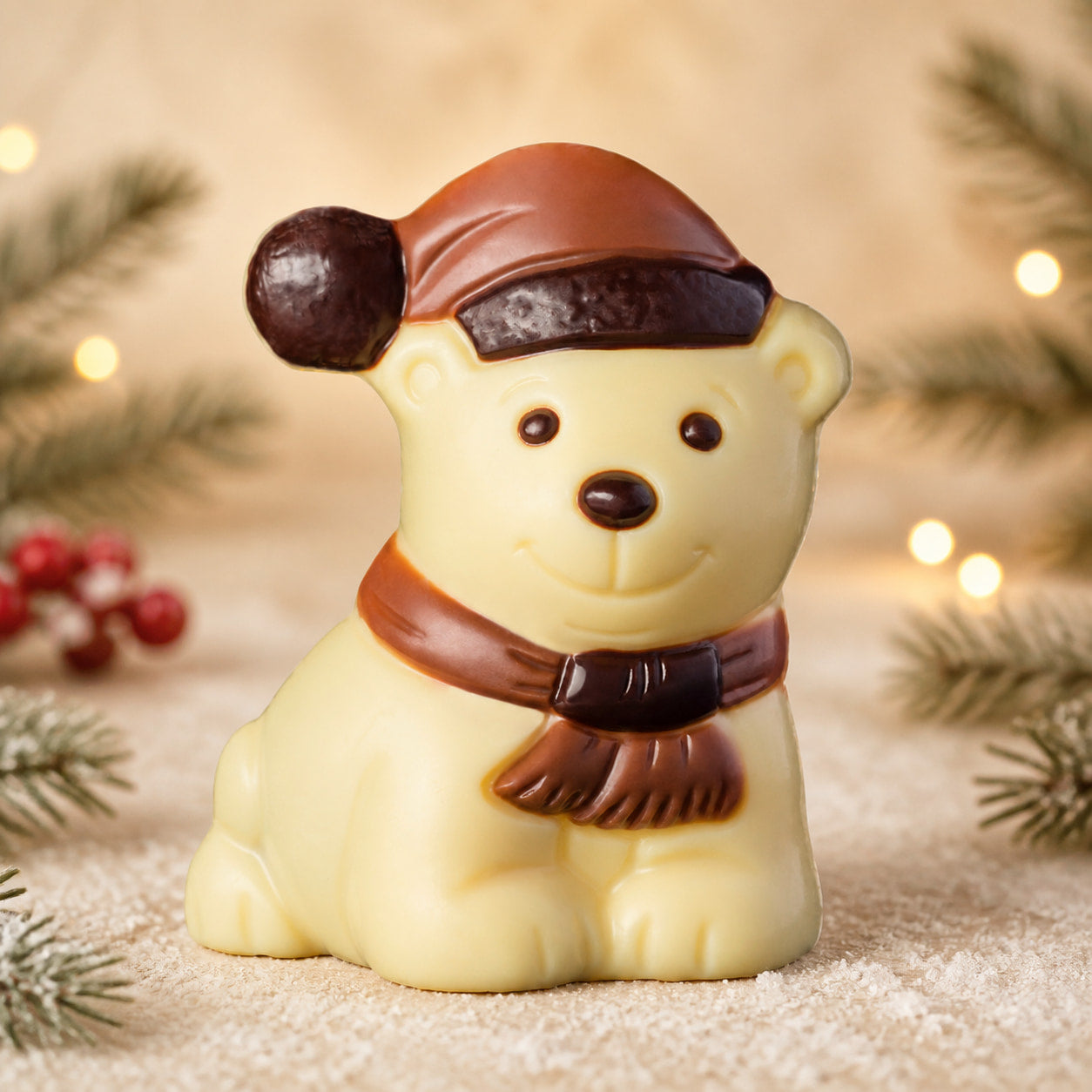 Eisbaer aus weisser Schokolade, Schokoladenfigur 30 g von Hessen Schokolade
