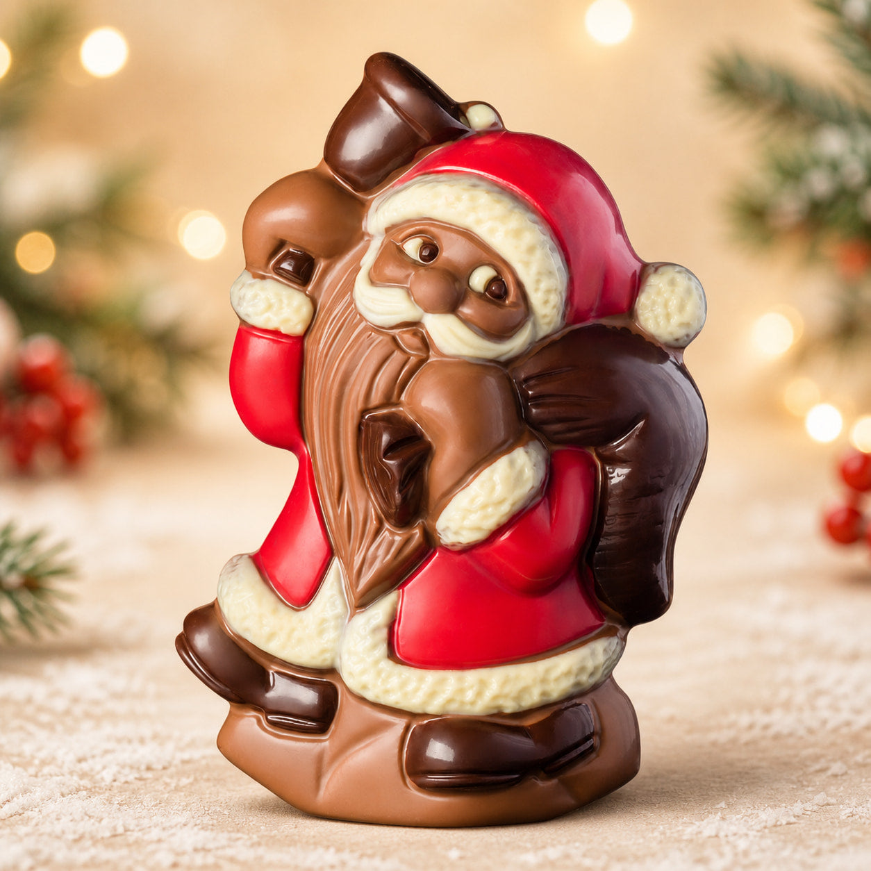 Weihnachtsmann mit Glocke, Schokoladenfigur 40 g von Hessen Schokolade