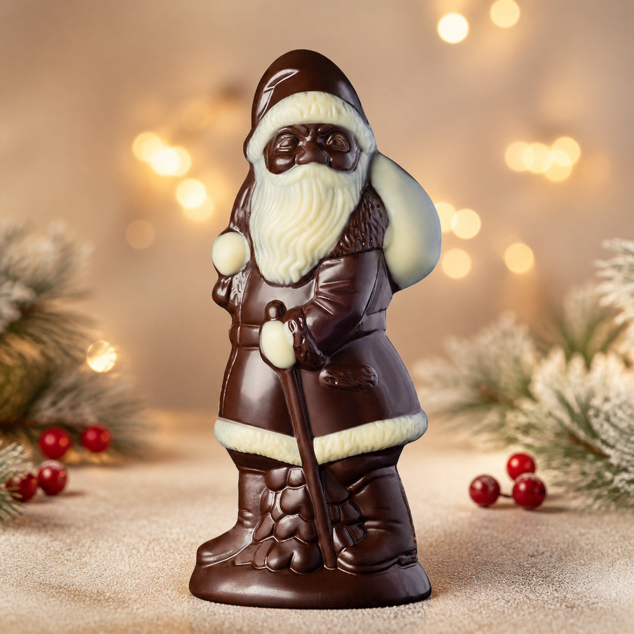 Weihnachtsmann Zartbitter 75 g, Schokoladenfigur von Hessen Schokolade