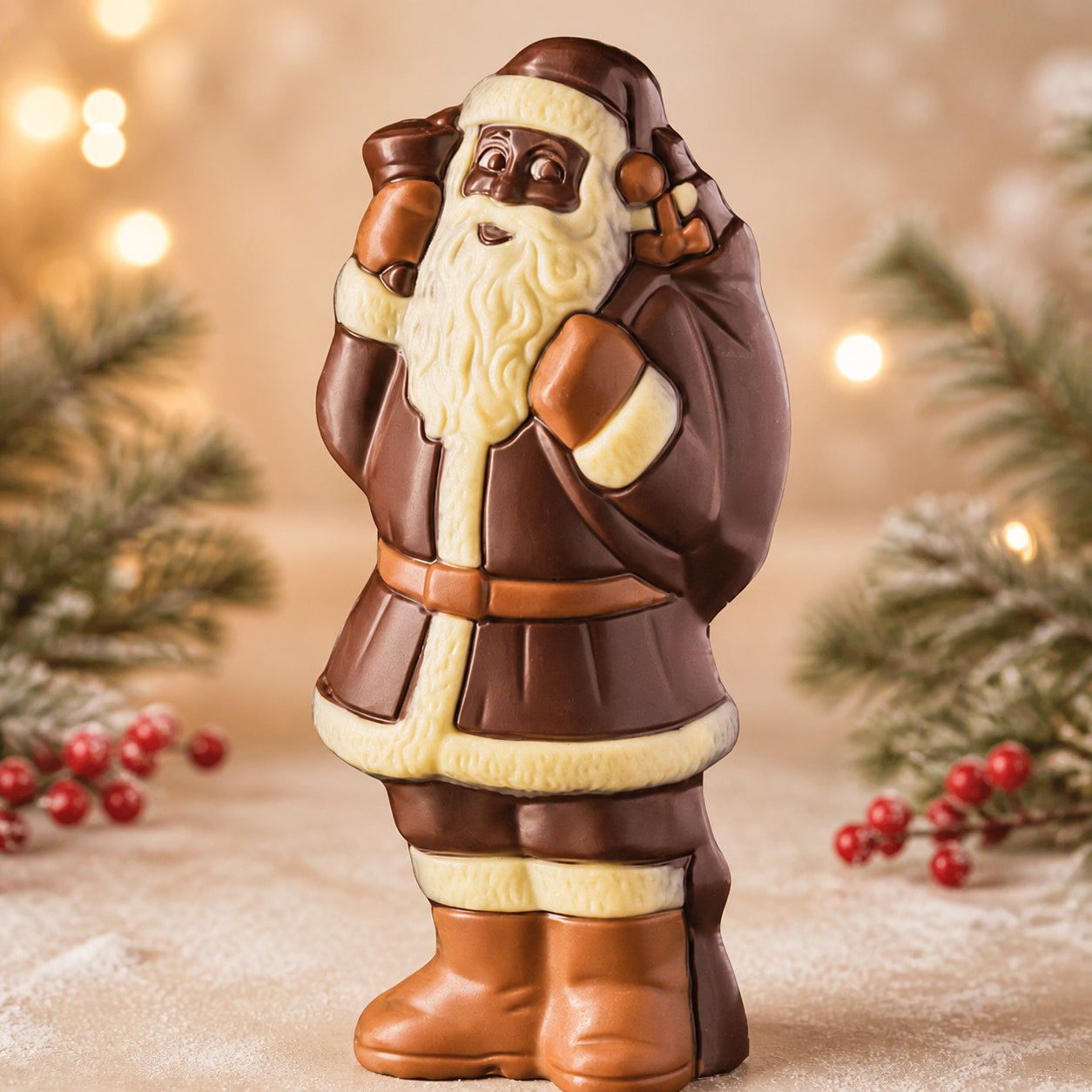 Weihnachtsmann Zartbitter 125 g, Schokoladenfigur von Hessen Schokolade