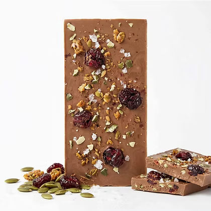 Premium Vollmilchschokolade Kirsche, Kürbiskerne, Salz