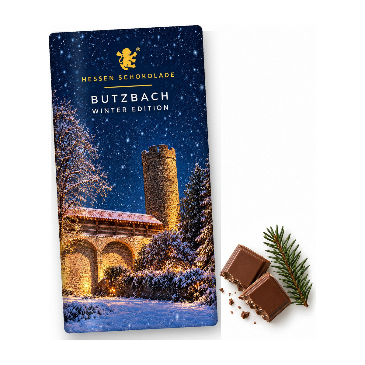 Butzbach Winter Edition Vollmilch Tafel – Hexenturm & Stadtmauer