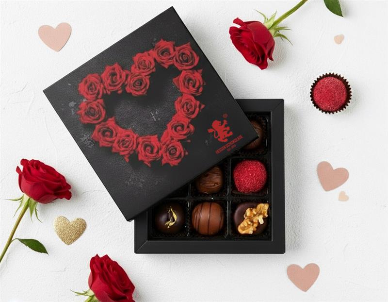 Pralinenvariation Rosenherz, Valentinstag 9er