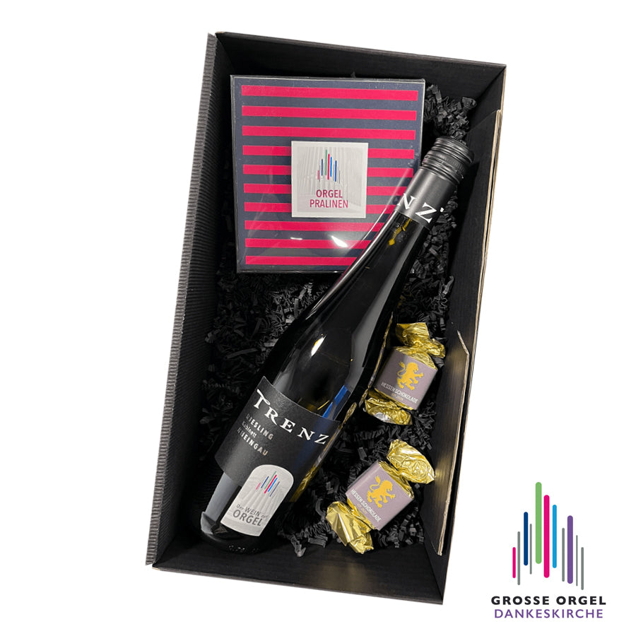 Orgel Box  2: Weißwein, Pralinen und Nougat