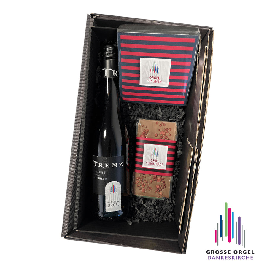Orgel Box 4: Weißwein, Pralinen und Schokolade
