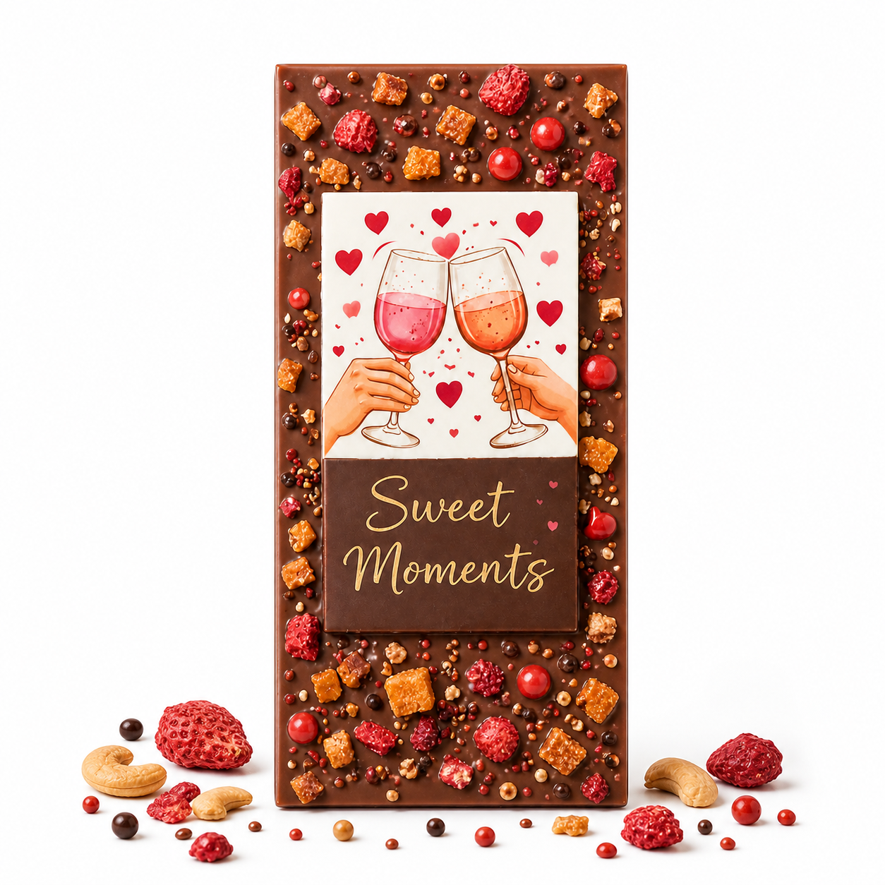 Premium Milchschokolade Sweet Moments – Erdbeere, Cashew
