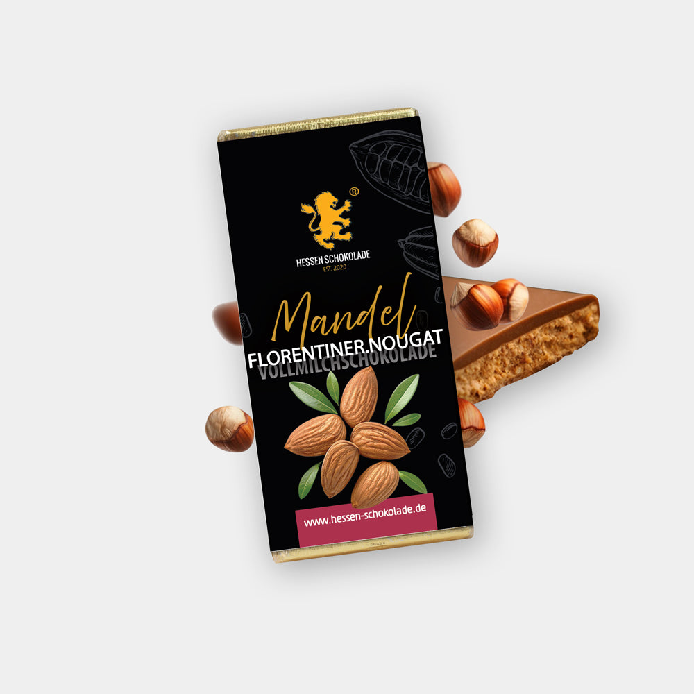 Florentiner, Mandel, Nougat - Premium Vollmilchschokolade Pralinen-Schokoladenkreation