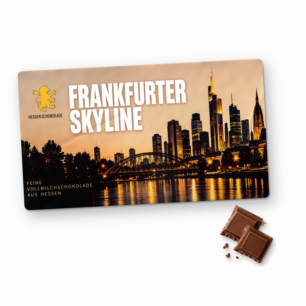 Frankfurt Schokolade „Frankfurter Skyline“ im Querformat – Souvenir aus Frankfurt am Main