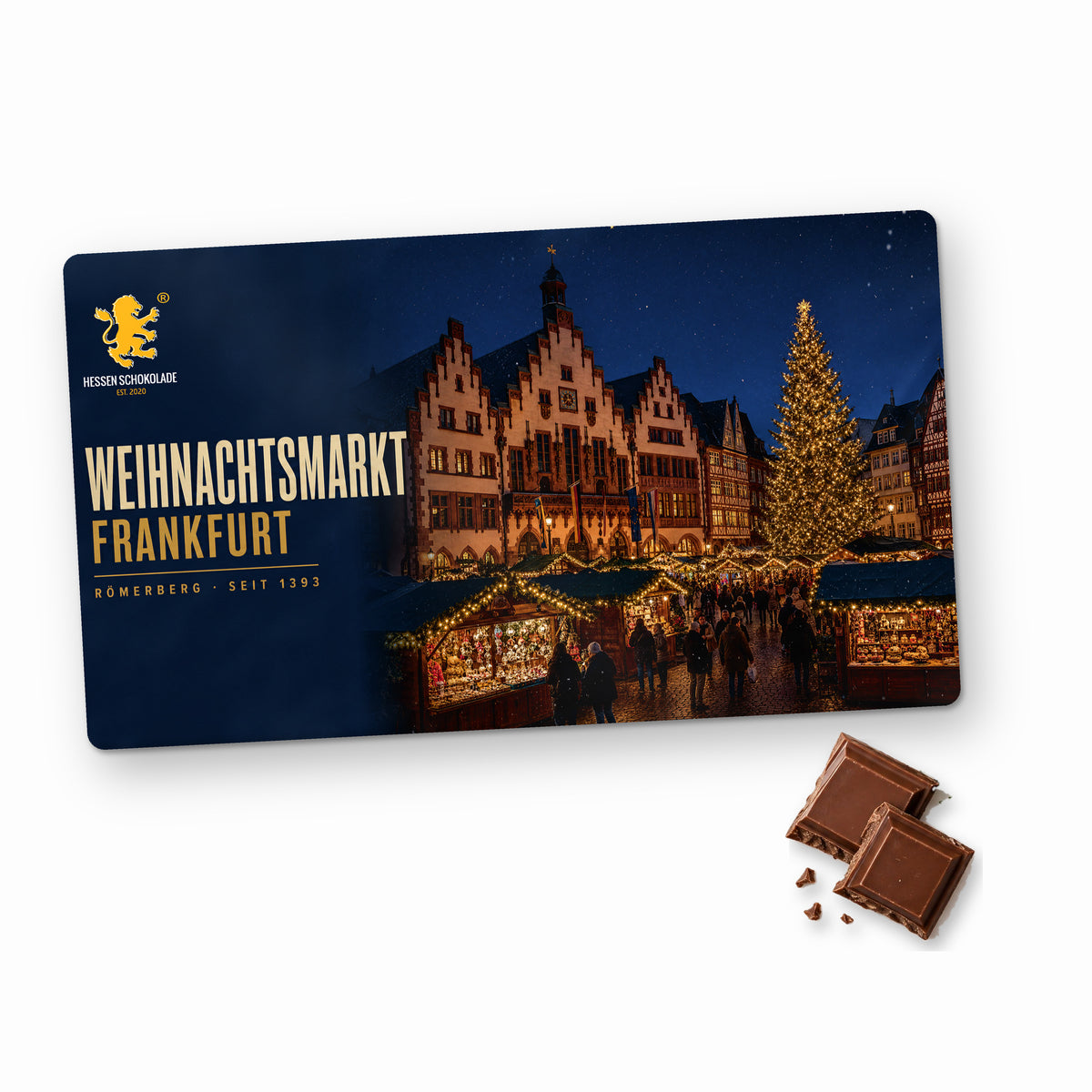 Frankfurt Schokolade „Weihnachtsmarkt Frankfurt“ im Querformat – Souvenir aus Frankfurt am Main