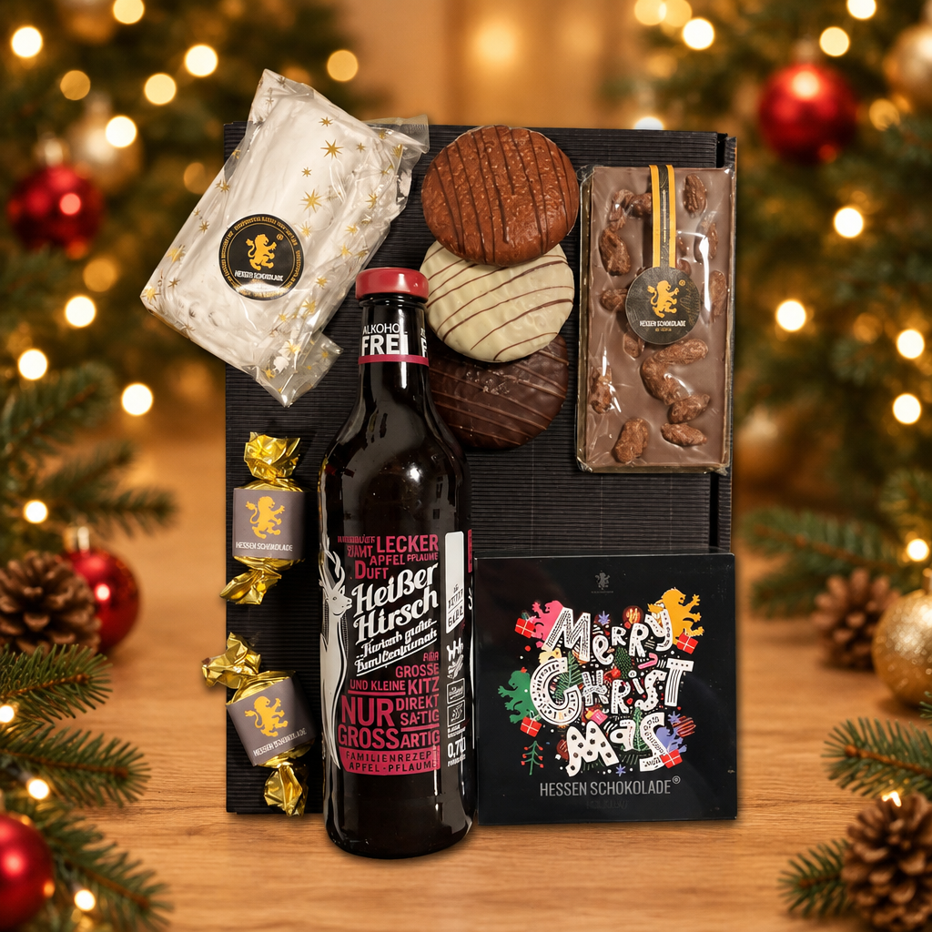 Weihnachtspräsent LILA-ONE alkoholfrei mit BIO-Punsch – Hessen Schokolade