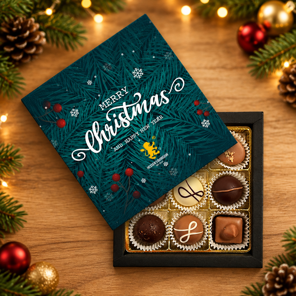9er Wintermischung Frohe Weihnachten – Pralinen von Hessen Schokolade