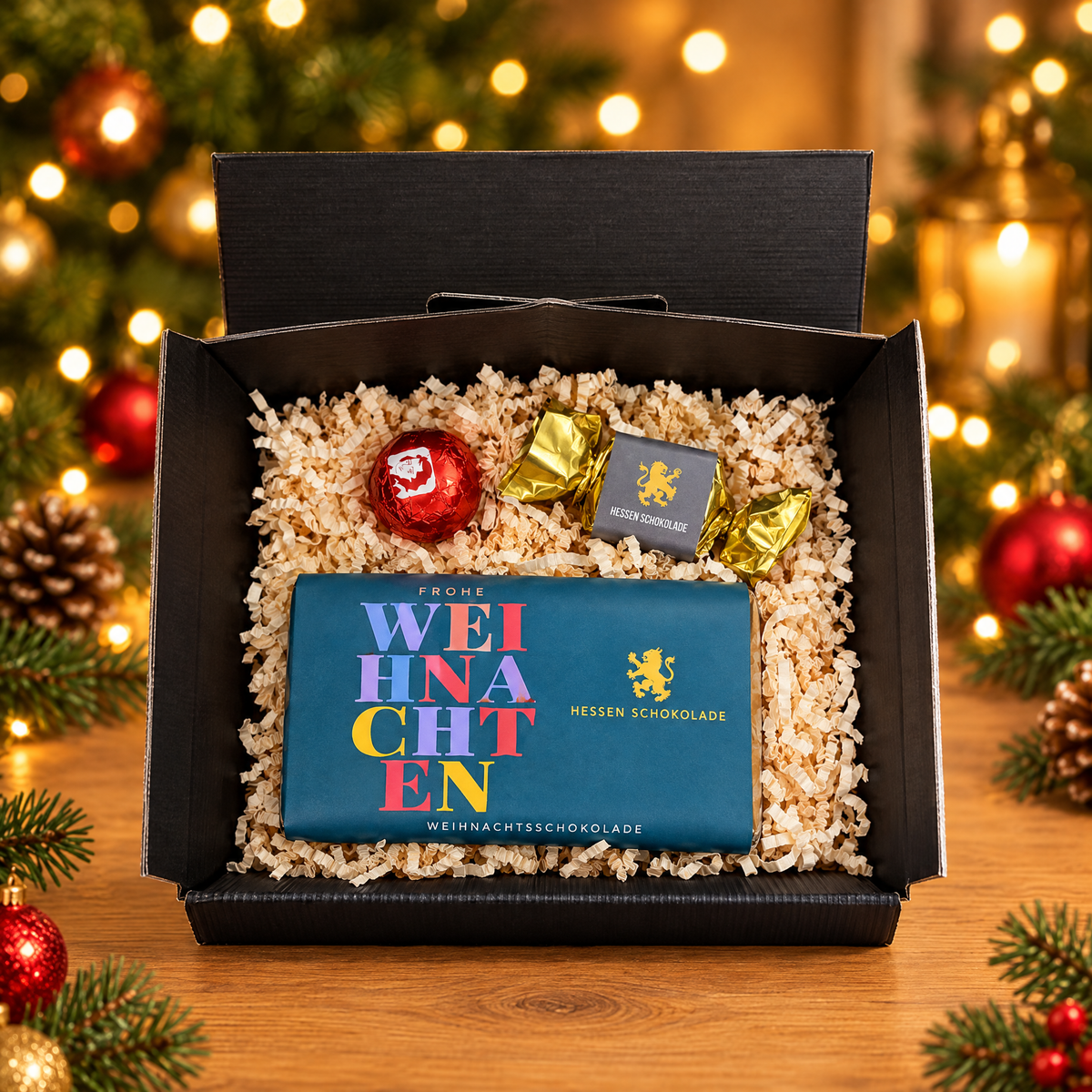 Mini-Weihnachtspräsent mit Tafel Frohe Weihnachten
