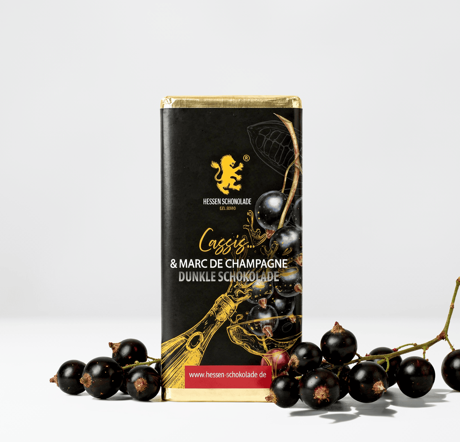 Cassis. Marc de Champagne Schokolade DeLuxe