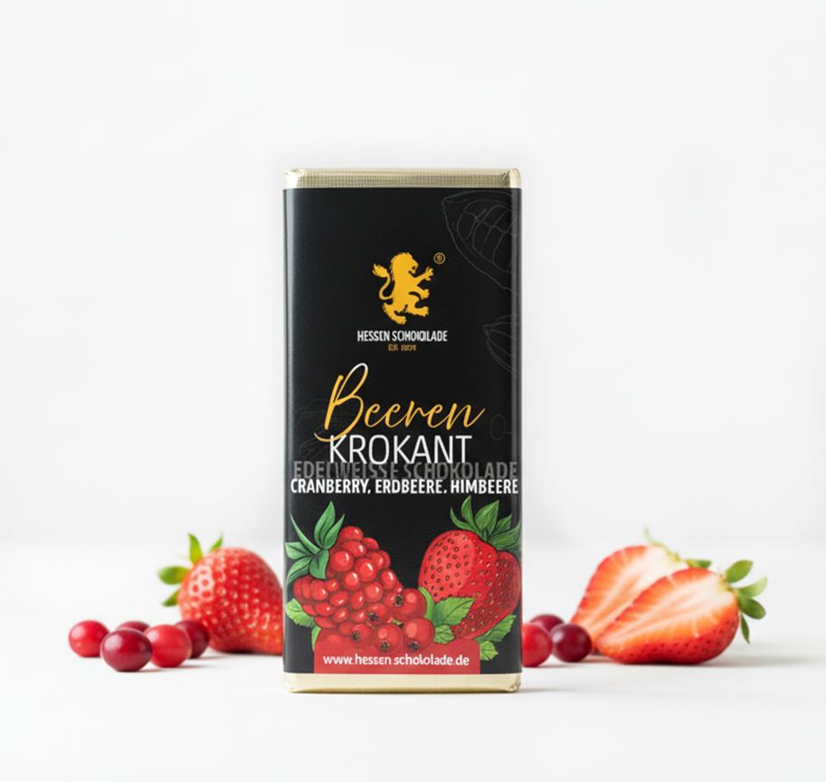 Beere, Krokant - Premium Vollmilchschokolade Pralinen-Schokoladenkreation
