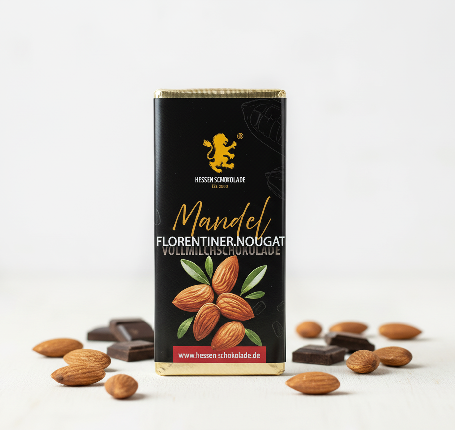 Florentiner, Mandel, Nougat - Premium Vollmilchschokolade Pralinen-Schokoladenkreation