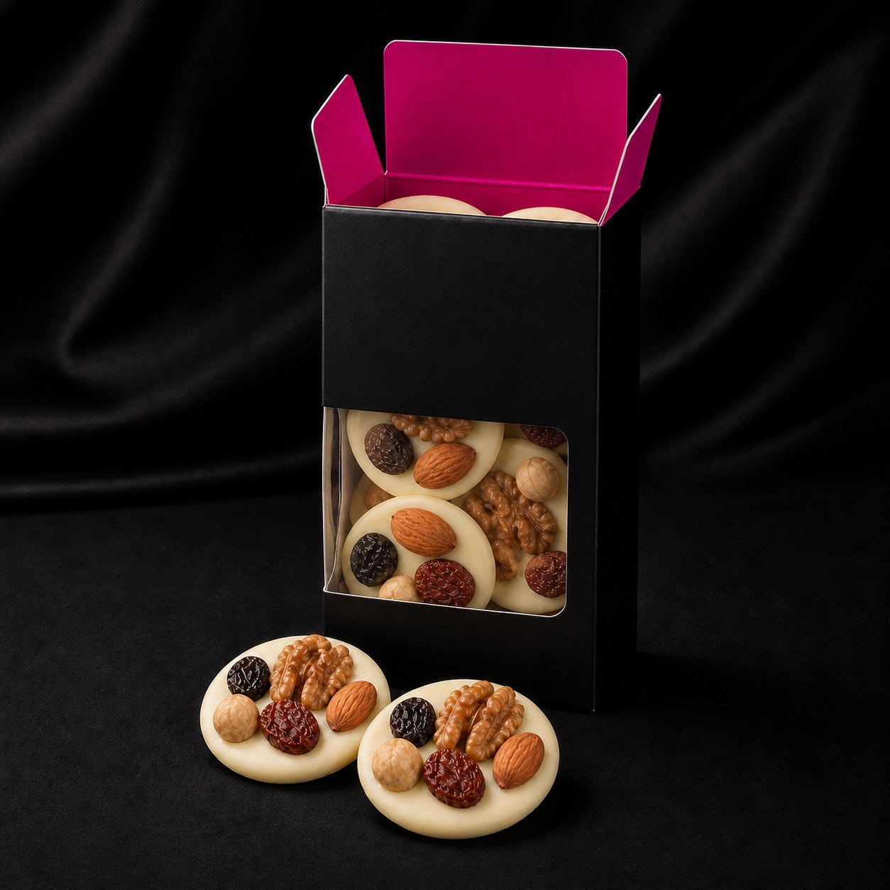 Schokotaler Weiße Schokolade 70 g von Hessen Schokolade in der Geschenkbox mit Sichtfenster