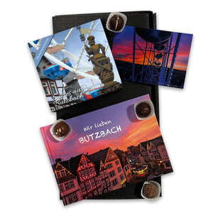 Buch trifft Pralinen, Riesenrad am Marktplatz, Box B1V1 Blau
