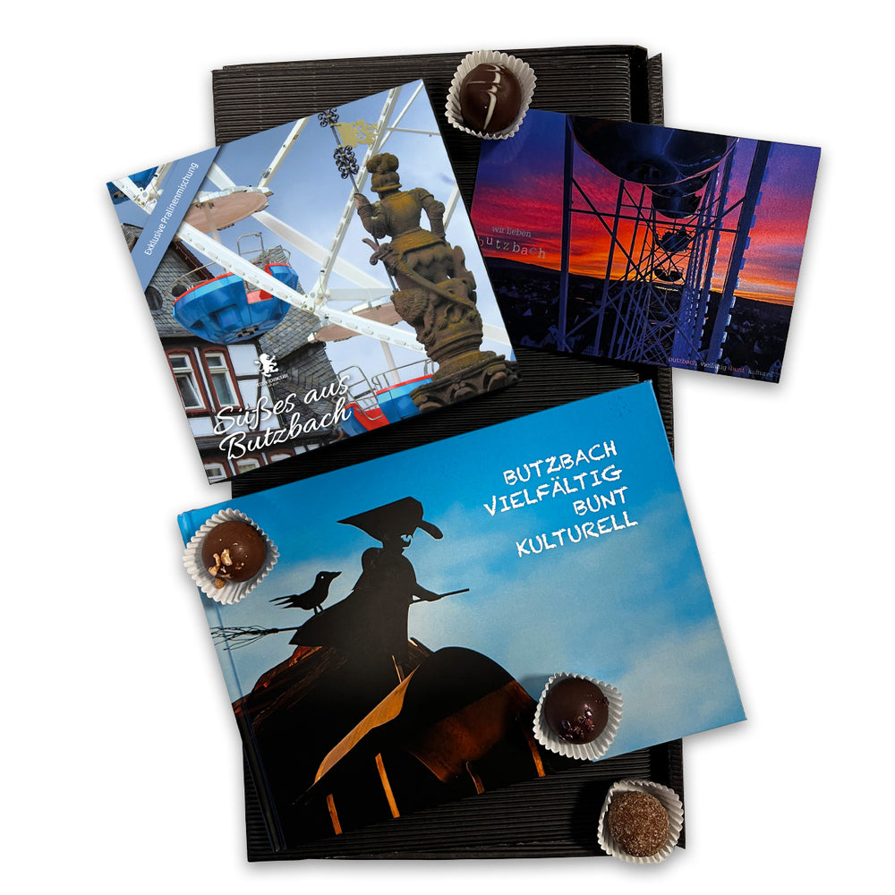 Buch trifft Pralinen, Riesenrad am Marktplatz, Box B2V1 Blau