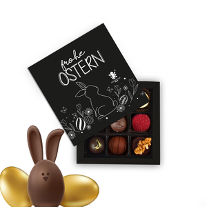Ostermischung Premium Pralinen 9er - Hessen Schokolade® Hasenmotiv