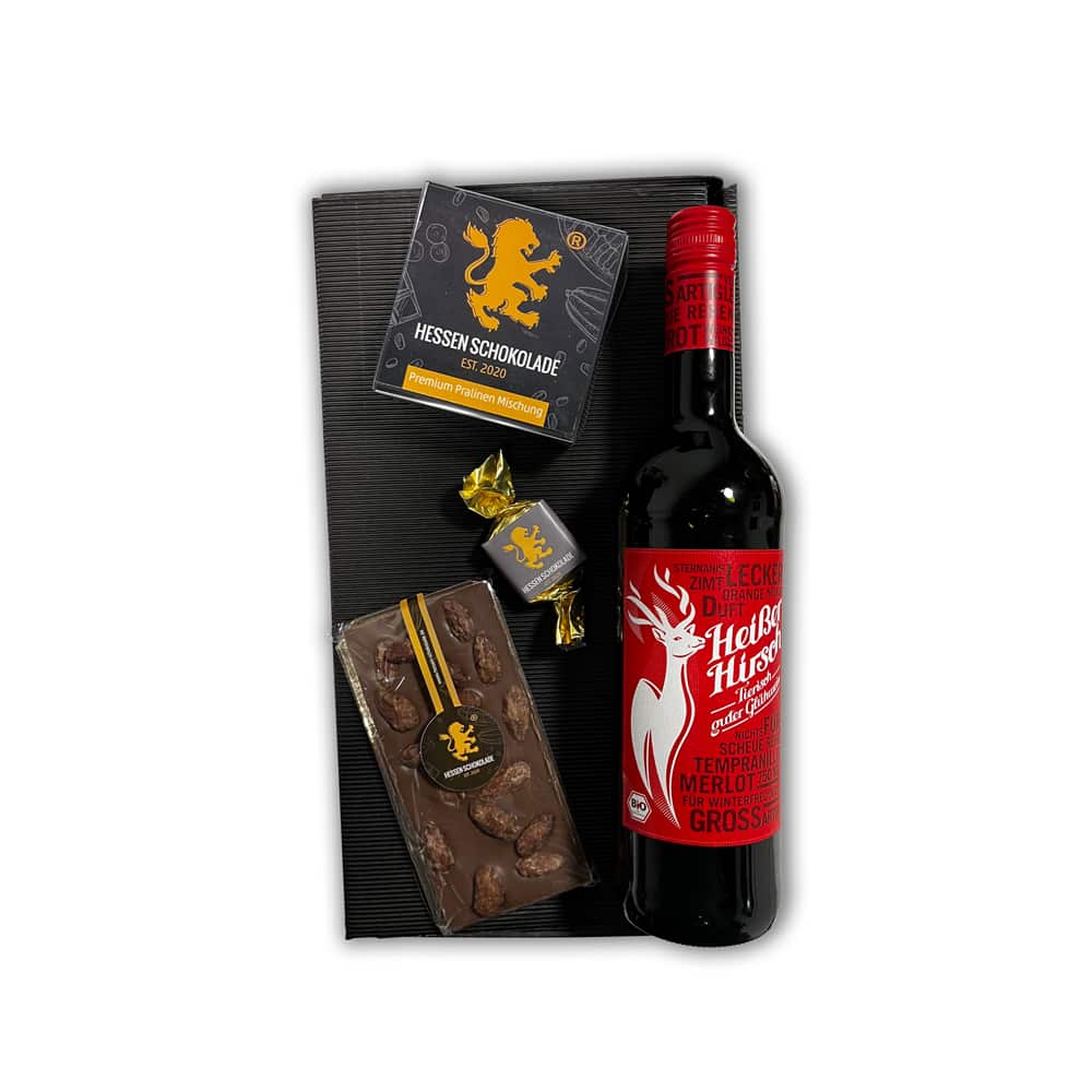 Weihnachtspräsent Glühwein, Pralinen, Schokolade RED-XMAS