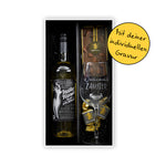 Weihnachtspräsent Weisser BIO Glühwein, DEIN graviertes Glas, Schokolade, BIO Nougat GRA2-WHITE-XMAS